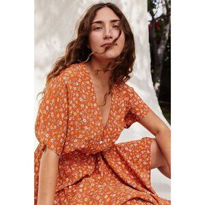 💕CHRISTY DAWN💕 Lottie Dress ~ Nectar Calico Orange Floral Print PS NWOT
